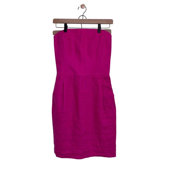 Banana Republic 4T Fuchsia Strapless Linen Dress w/ Pockets - Picture 1 of 7